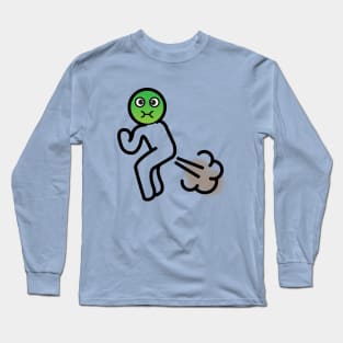 Fart Emoji Face Long Sleeve T-Shirt